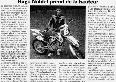 Hugo NOBLET, Champion de Bretagne Junior